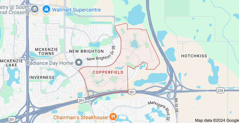 Copperfield Calgary map