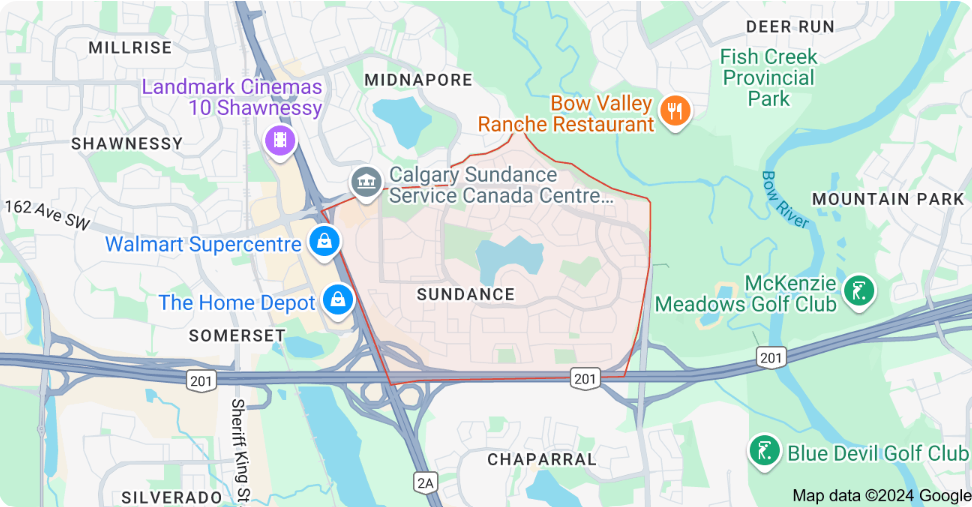 Sundance Calgary map