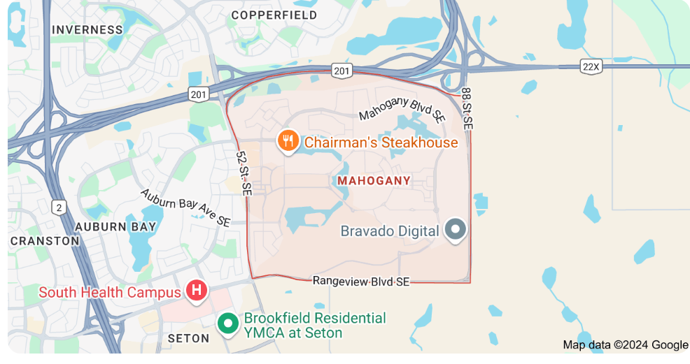 Mahogany Calgary map